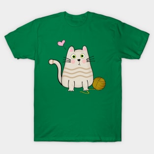 Funny Cat with ball of string T-Shirt